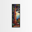 Whimsical, Tree, Forest, Nature, Framed Canvas Print, Autumn tree art in impressionist style, perfect Living Room Wall Art or Fall Decor