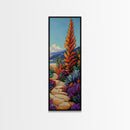 Vibrant Desert, Garden, Path — Canvas Print with bold autumn florals and pathway, ideal Fall Entryway Art or Living Room Wall Decor, boho style