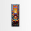 Sunset Portal, Water Fountain, Mystical Dreamscape, Framed Canvas Print, Fantasy Wall Decor, Spiritual Living Room Art, Surreal Vibe