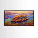 Leaf Autumn, Abstract, Abstract multicolor leaf on vibrant landscape background, Framed Canvas Print, Fall seasonal art, leaf print