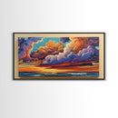 Sunset Sky, Ocean, Dreamscape, Canvas Print, colorful wall art, dreamy cloudscape, living room decor, vibrant fantasy atmosphere