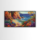 Cove Beach, Tropical, Hideaway, Coastal beach hideaway Canvas Print, tropical wall art, bedroom ocean view, vibrant color landscape