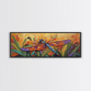 Vibrant Dragonfly, Nature Wall Art, Autumn Decor, Boho Art, Framed Canvas Print, Colorful Insect Painting, Kitchen Wall Art