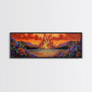 Burning Sky, Sunset Fire, Vibrant Nature, Canvas Print, Fall wall decor, dramatic sky wall art, living room art, abstract art