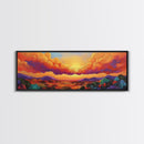 Sunset Horizon, Autumn Clouds, Landscape Wall Decor, Fall Tones, Framed Canvas Print, Rustic Art, Living Room Wall Art, Boho Style