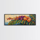 Tropical Leaves, Bold Floral, Exotic Bloom, Modern Art, Framed Canvas Print, boho jungle decor, bedroom wall art, tropical artwork