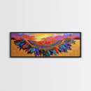 Feather Horizon, Sunset Sky, Southwest Landscape, Canvas Print, Boho Bedroom Wall Art, Eclectic Home Decor, Nature Inspired Art