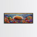 Ocean Splash, Bold Rocks, Sunset Colors, Canvas Print, Vibrant Coastal Art, Abstract Seaside Decor, Living Room Wall Art, Boho Vibes