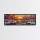 Dramatic Clouds, Sunset Sea, Ocean Glow, Framed Canvas Print, Bold Coastal Wall Art, Colorful Living Room Decor, Dreamy Seascape Style