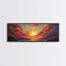 Sunset Serenity Sky, Mountain Glow Art, Dreamy Landscape Painting, Canvas Print, Peaceful Wall Decor, Living Room or Meditation Space