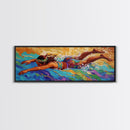 Surfer Girl, Ocean Energy, Tropical Vibes, Boho Style, Canvas Print, Teen Room Wall Art, Coastal Decor, Vibrant Summer Surf Artwork