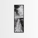 Sandy Trail, Beach Path, Cloudy Sky, Coastal Living, Framed Canvas Print, Relaxed Nature Vibe, Hallway Wall Art, Minimal Decor