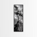 Eagle Tree, Cliff Perch, Bold Wildlife, Adventure Decor, Framed Canvas Print, Rustic Cabin Wall Art, American Symbolic Art