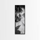 Tropical Beach Path, Palm Trees, Coastal Escape, Island Cabin, Relaxing Vibes, Framed Canvas Print, Living Room Wall Art, Boho Coastal Decor
