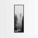 Foggy Cliffs, Coastal Serenity, Ocean Landscape, Nature Photography, Framed Canvas Print, Minimalist Wall Art, Bedroom Wall Decor