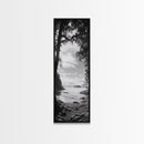 Island View, Forest Coastline, Secluded Shore, Tranquil Ocean Scene, Canvas Print, Boho Decor, Entryway Wall Art, Nature Wall Aesthetic