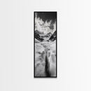 Glacier Trail, Snowy Valley, Black and White Mountain Art, Crevasse Texture, Canvas Print, Winter Landscape, Office Print, Entry Wall Art
