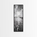 Ocean Foam, Morning Light, Tranquil Seashore, Black and White Coastal Print, Canvas Print, Minimalist Bathroom Print, Entryway Wall Art