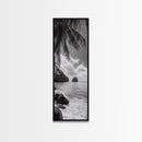 Island View, Palm Shoreline, Tropical Escape, Framed Canvas Print, Beach House Wall Art, Coastal Summer Decor, Zen Ocean Aesthetic
