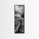 Nautical Rope, Coastal Texture, Ocean Cliff Mood, Seaside Minimal, Framed Canvas Print, Nautical Wall Art, Modern Rustic Bathroom Decor