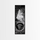 Ocean Cave, Coastal View, Natural Tide Pool, Canvas Print, Bathroom Wall Art, Seaside Decor, Minimalist Landscape, Black and White Art
