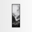 Foggy Coast, Ocean Cliffs, Atmospheric Horizon, Canvas Print, Nature Wall Art, Moody Landscape, Neutral Tones, Hallway or Office Decor