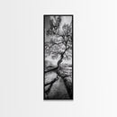 Wisdom Oak Tree, Forest Roots, Ancient Energy, Framed Canvas Print, Rustic Living Room Wall Art, Nature Inspired, Boho Woodland Art