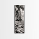 Coastal Cliffside, Seaside Rock Wall, Ocean Wilderness, Canvas Print, Rustic Beach House Art, Adventure Decor, Nature Photography