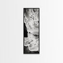 Ocean Sunset Foam, Coastal Waves Print, Seascape Minimalist, Fall Bathroom Decor, Canvas Print, Black White Beach Photography