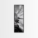 Coastal Resort Scene, Waves Rocks Hotel, Tropical Vacation Art, Beach House Wall Decor, Canvas Print, Living Room Style, Coastal Minimalist