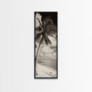 Tropical Palm Tree, Seaside Tranquility, Island Breeze, Framed Canvas Print, Bathroom Wall Art, Boho Beach Decor, Coastal Vibes