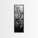 Coastal Bird Portrait, Ocean Wildlife, Nature Decor, Minimalist Art, Framed Canvas Print, Beach House Bathroom Wall Art, Living Room Art