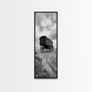 Covered Wagon Trail, Old West Scene, Vintage Rustic Art, Homestead Vibe, Framed Canvas Print, Farmhouse or Office Wall Art, Boho Bedroom