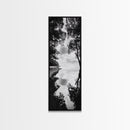 Misty Lake, Nature Reflection, Tranquil Waters, Monochrome Trees, Framed Canvas Print, Minimalist Wall Art, Bathroom or Hallway Decor