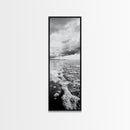 Stormy Waves, Sea Foam, Coastal Ocean, Canvas Print, Moody Seascape, Neutral Wall Art, Beach Bathroom or Entryway Home Decor