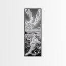 Sparkling Ocean, Cloud Horizon, Sea Breeze, Framed Canvas Print, Bright Coastal Art, Bathroom or Living Room Summer Vibe Wall Decor