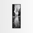 Mountain Valley, Serene Stream, Canyon Light, Framed Canvas Print, Peaceful Nature Scene, Bedroom or Study Minimalist Wall Decor