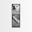 Seaside Cliffs, Rolling Hills, Dramatic Clouds, Framed Canvas Print, Country Landscape Art, Living Room Wall Art, Modern Rustic Decor