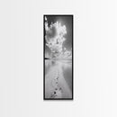 Footprints Beach Path, Ocean Shore Wall Art, Minimalist Seascape Style, Relaxing Bathroom Decor, Framed Canvas Print, Coastal Vibes