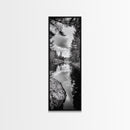 Forest Reflection, Lake Stillness, Tranquil Pines, Nature Calm, Black and White Canvas Print, Bedroom Wall Art, Cabin Vibes