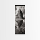 Monolith Reflection, Coastal Rock, Dramatic Seascape, Tidal Pool, Nature Inspired Framed Canvas Print, Modern Hallway Wall Art