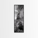 Seaside Cliffs, Coastal Rock, Rugged Beauty, Framed Canvas Print, Nature Wall Art, Rustic Beach Decor, Boho Vibe, Earthy Textures
