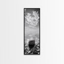 Zen Stone, Calm Waters, Smooth Pebbles, Framed Canvas Print, Spa Wall Art, Minimalist Bathroom Decor, Tranquil Home Accent