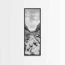 Snowy Pass, Winter Hike, Rocky Trail, Framed Canvas Print, Nature Lover Gift, Minimalist Mountain Art, Bedroom Wall Decor, Living Room Decor