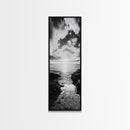 Sunset Shore, Tranquil Waters, Coastal Cove, Golden Glow Canvas Print, Beach House Living Room Wall Art, Seaside Summer Decor