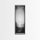 Horizon Glow, Ocean Sunset, Seaside Path, Tranquil Evening Framed Canvas Print, Nature Inspired Bedroom Wall Art, Zen Minimalist Decor