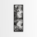 Reflective Forest, Nature Calm, Monochrome Trees, Peaceful Swamp, Framed Canvas Print, Rustic Cabin Decor, Moody Wall Art, Entryway Print