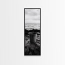 Metal Cup, Shoreline Still Life, Rustic Seaside, Canvas Print, Vintage Aesthetic, Coastal Kitchen Wall Art, Minimal Beach Mood