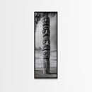 Totem Pole, Tribal Faces, Historic Symbolism, Canvas Print, Cultural Wall Decor, Office Wall Art, Rustic Museum Style Photography