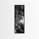Riverside Trees, Rocky Shore, Natural Light, Canvas Print, Tranquil Forest Photography, Boho Nature Decor, Living Room Wall Art
